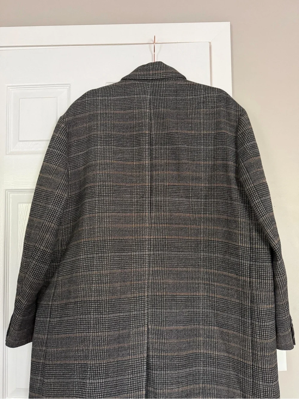 Banana Republic Heritage Collection Wool Blend Plaid Long Coat Mens Jacket